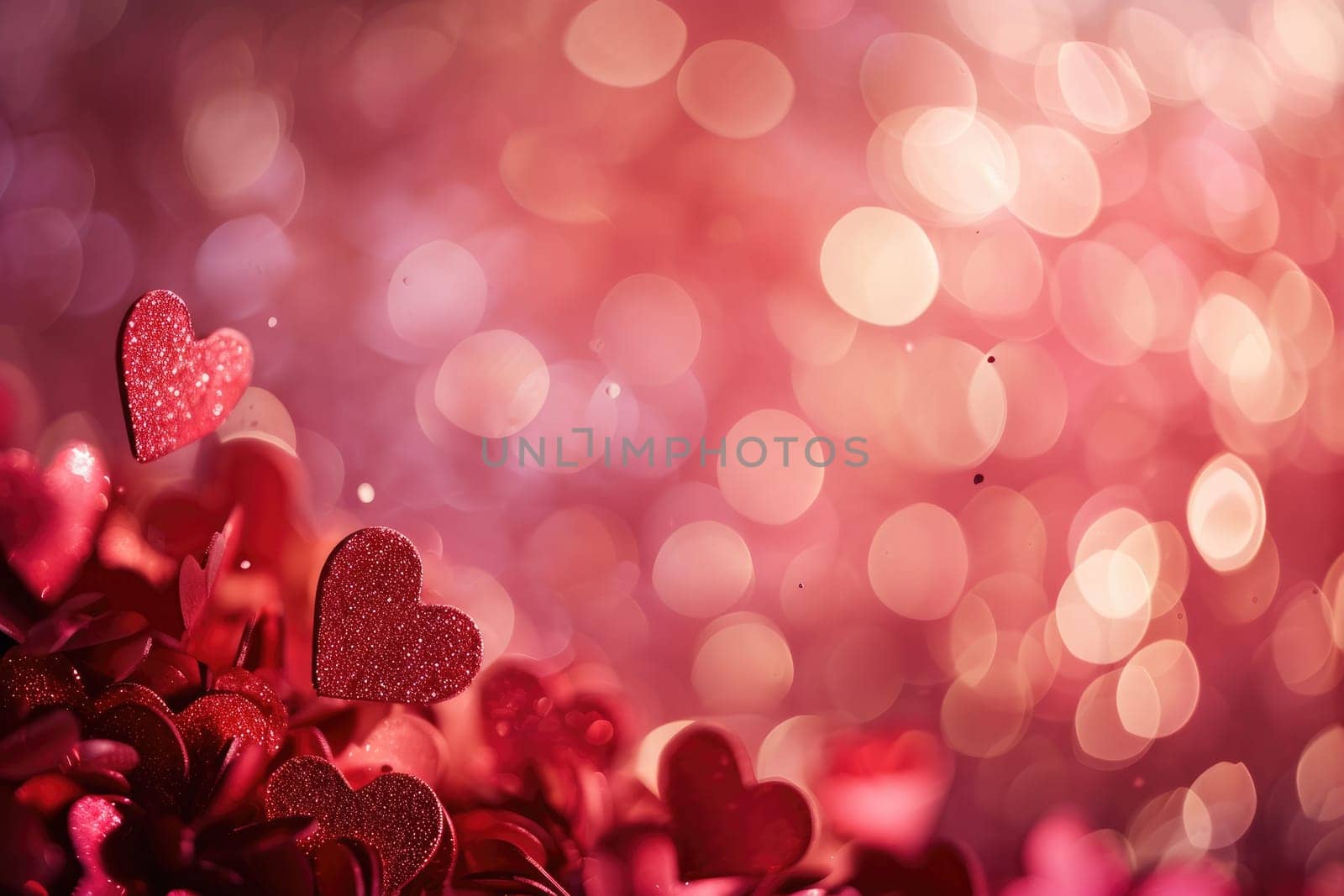 a romantic Valentine's Day background with a blend of soft pink and heart shaped elements.