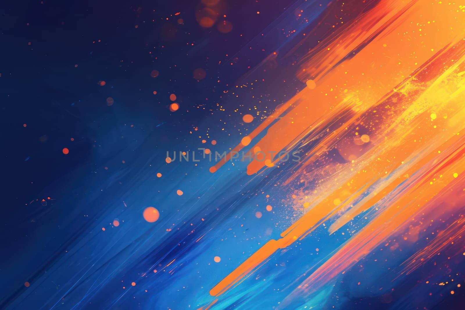 Blue and orange twitch overlay abstract background. Generative AI by golfmerrymaker