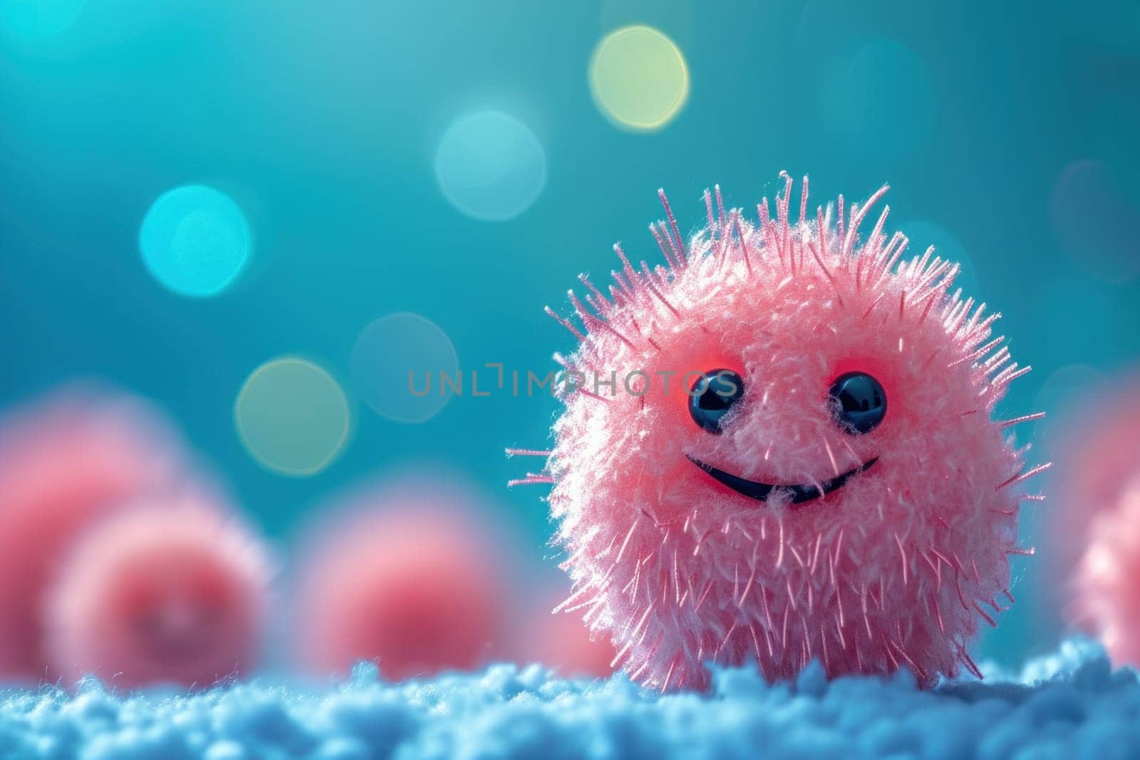 A cute and funny little bacteria. Generative AI.