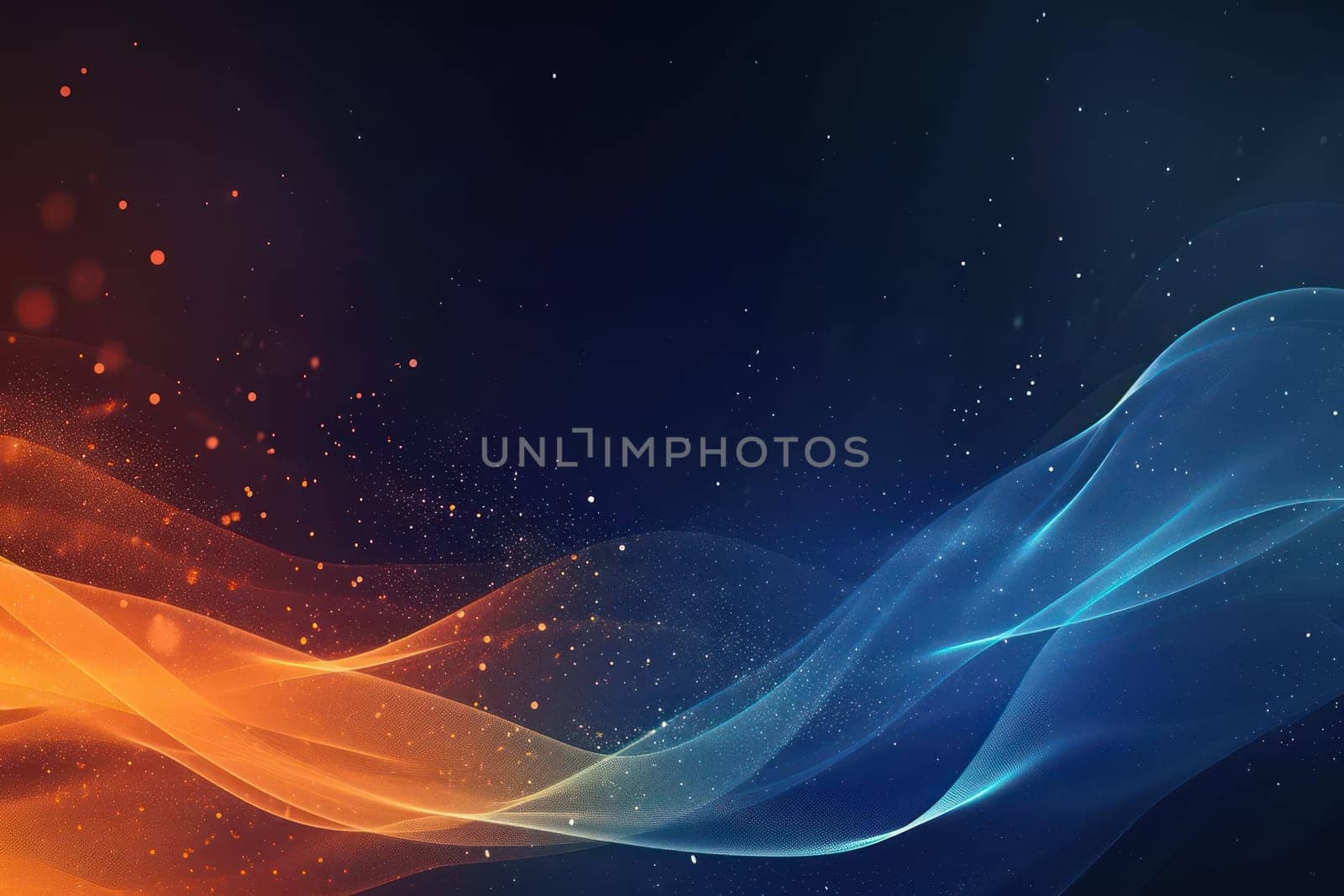 Blue and orange twitch overlay abstract background. Generative AI by golfmerrymaker