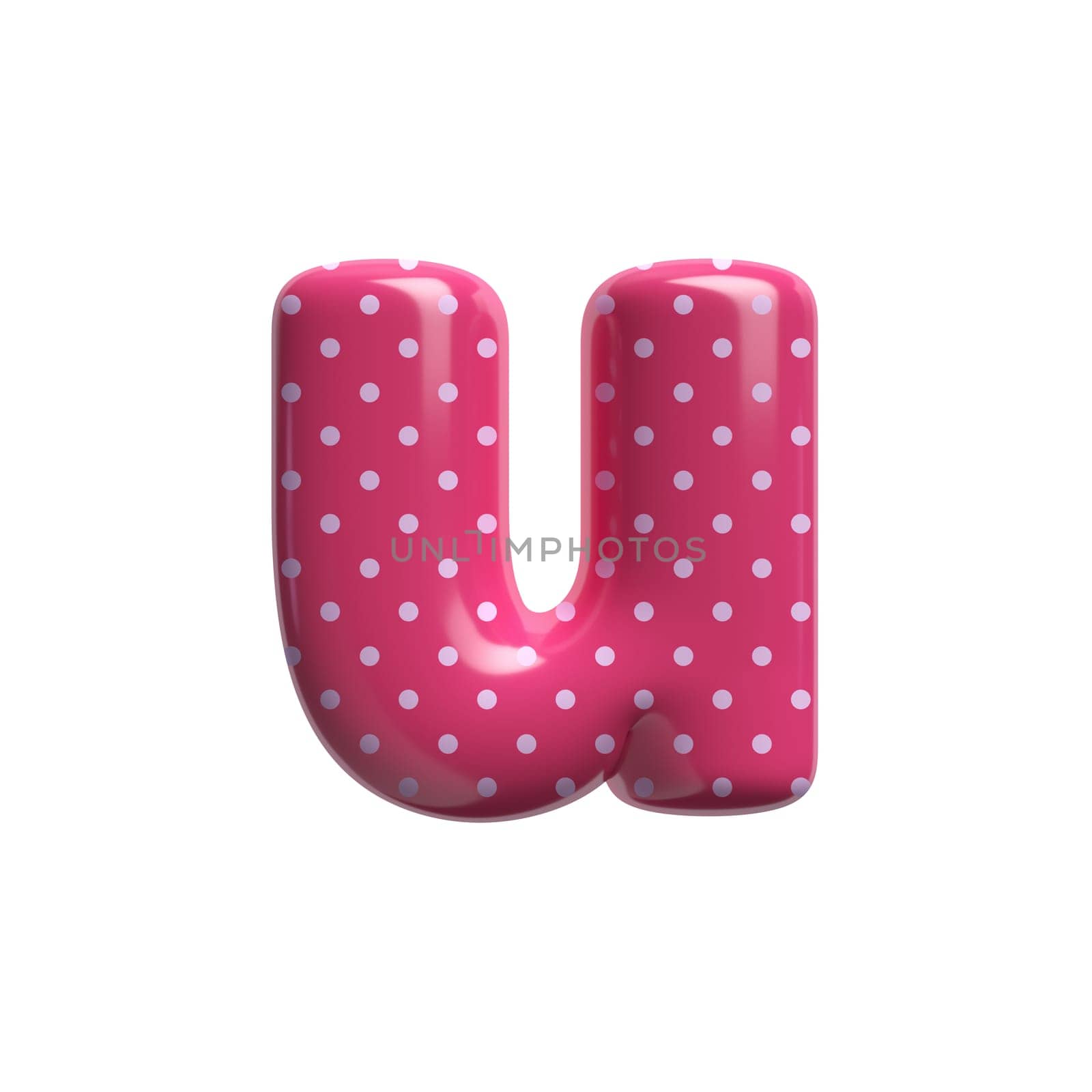 Polka dot letter U - Small 3d pink retro font - Suitable for Fashion, retro design or decoration related subjects by chrisroll