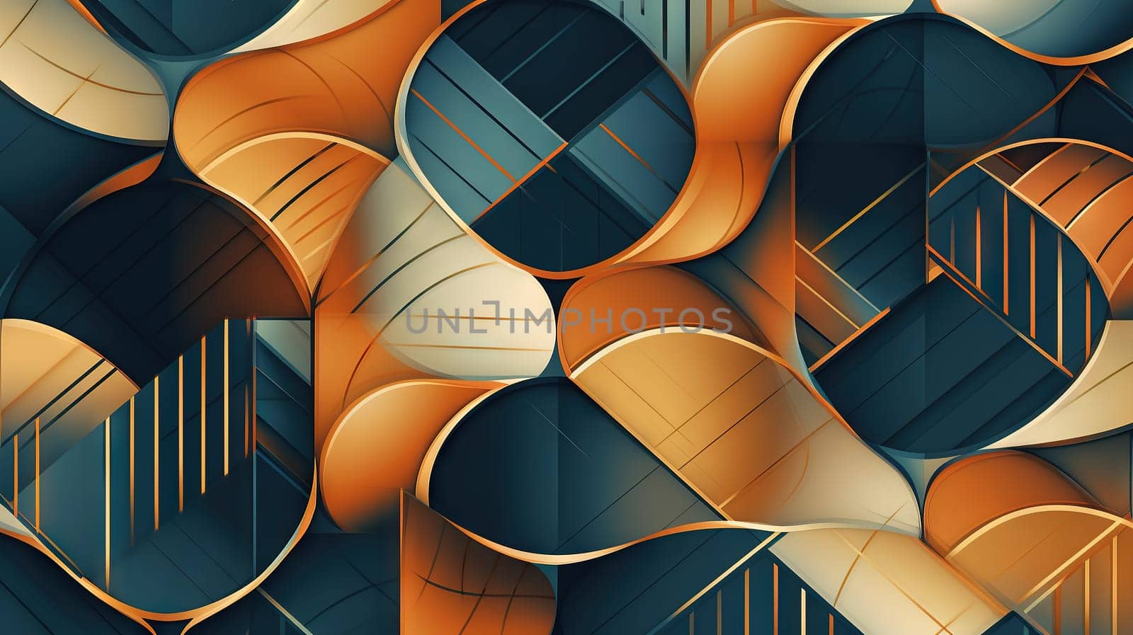 Abstract Geometric Waves in Earth Tones by chrisroll