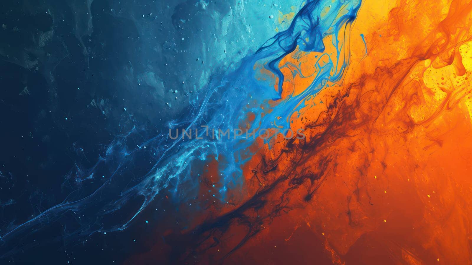 Blue and orange twitch overlay abstract background. Generative AI.