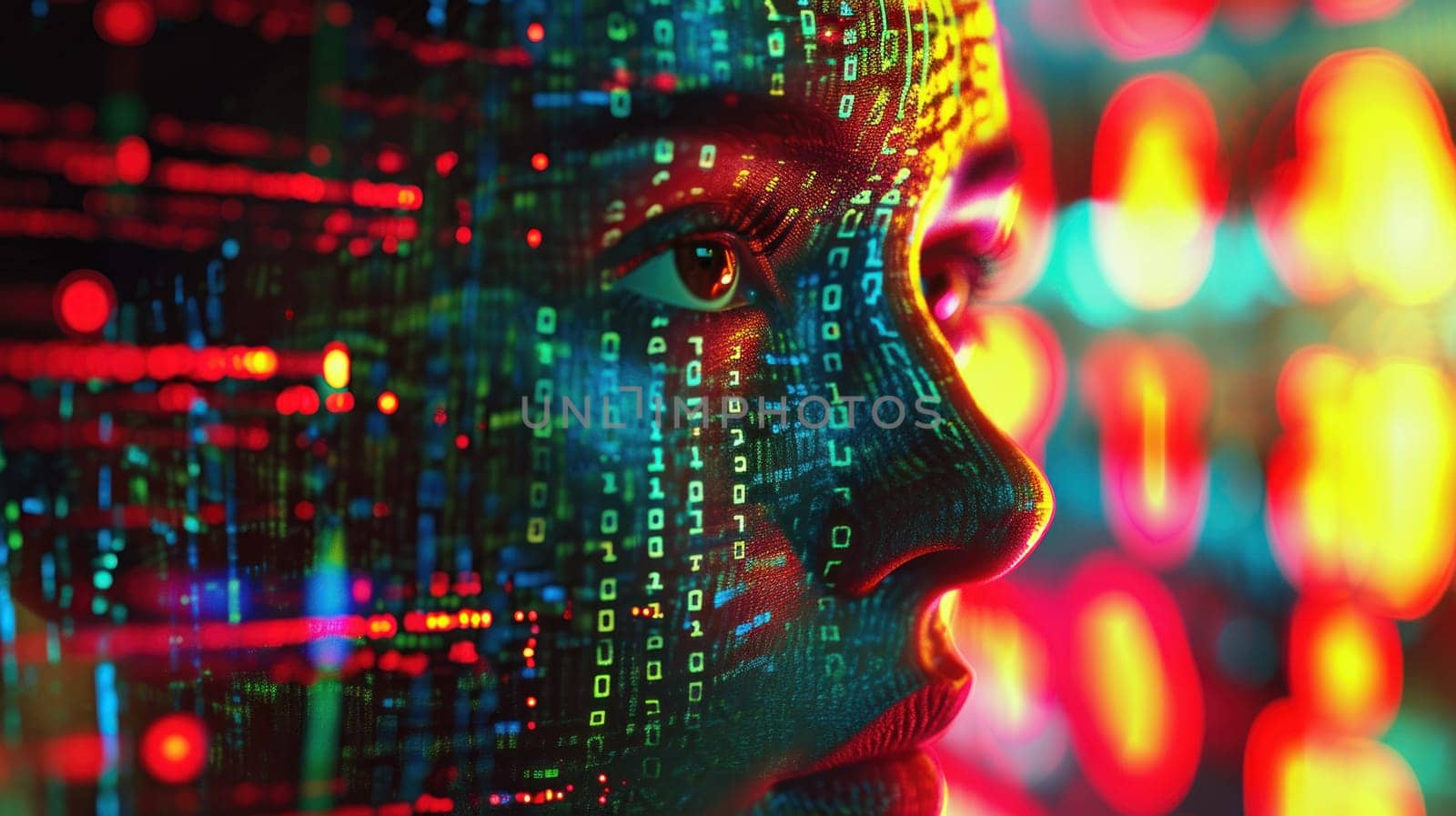 Futuristic cybernetic patterns. Generative AI.