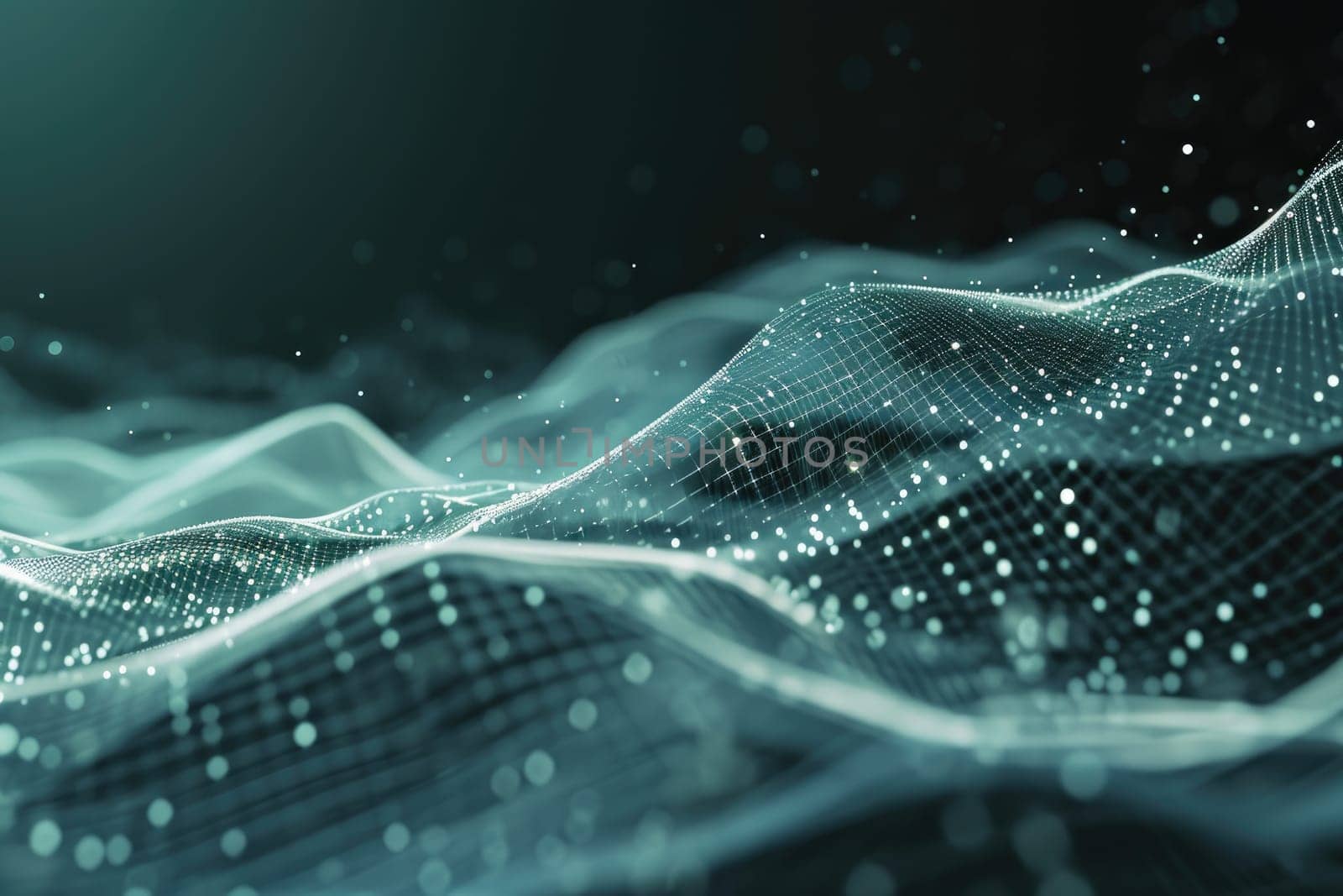 Abstract mountain line structure wireframe background, Futuristic abstract background, 3D rendering.