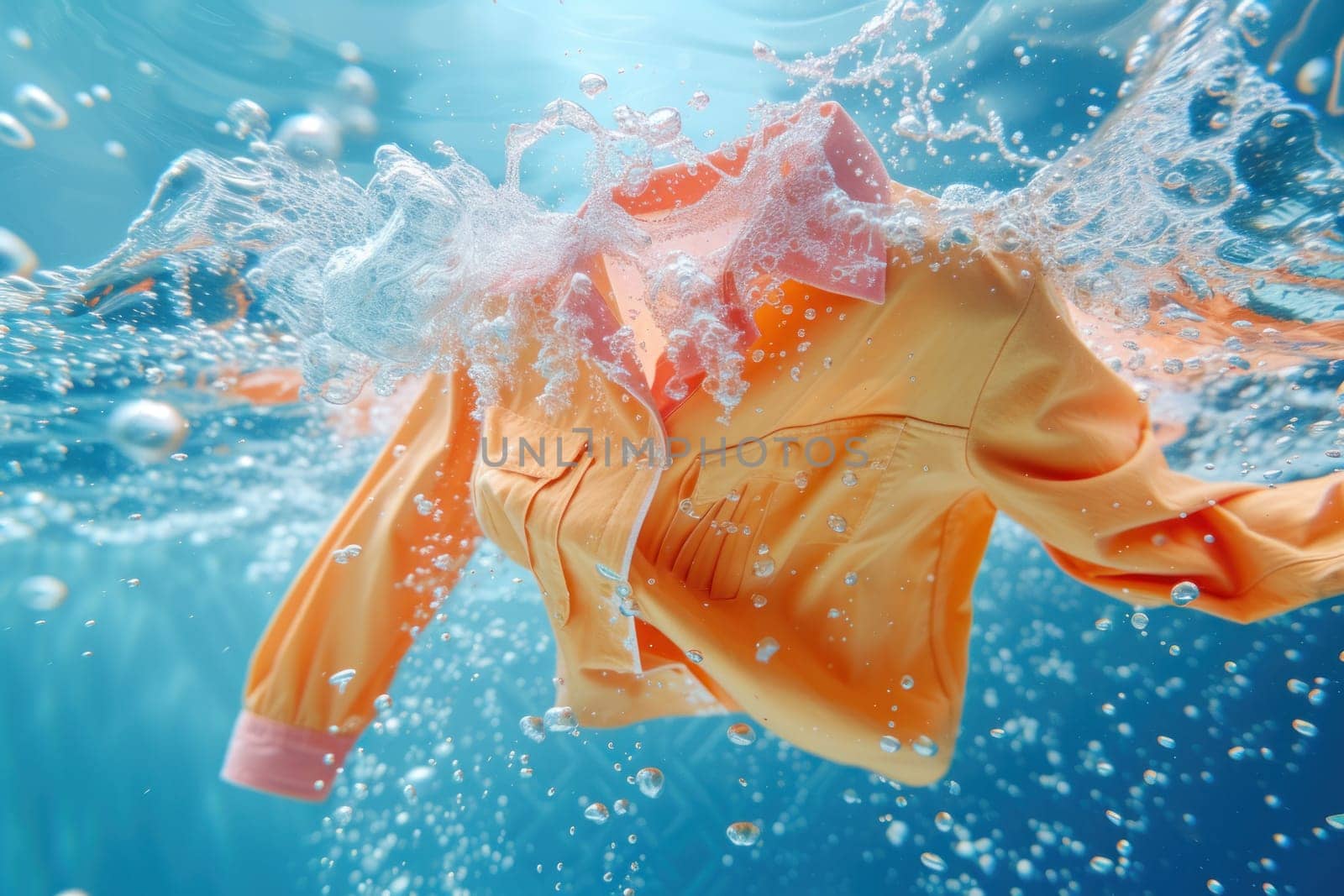 Washed white shirt. Laundry detergent advertising mock up. Generative AI.