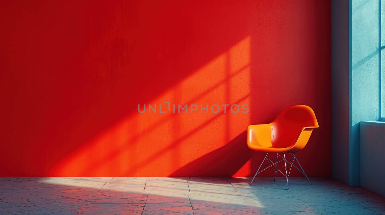 Chair vibrant minimalistic illustration. Generative AI by golfmerrymaker