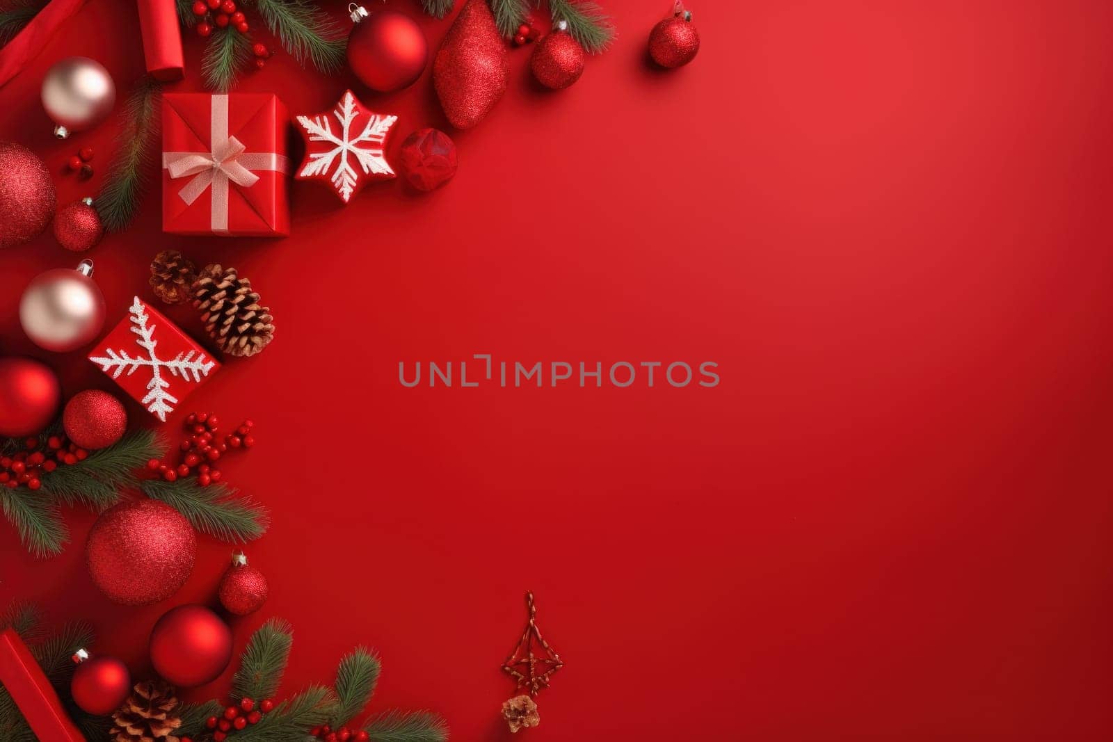 Merry Christmas banner with blank space for text.