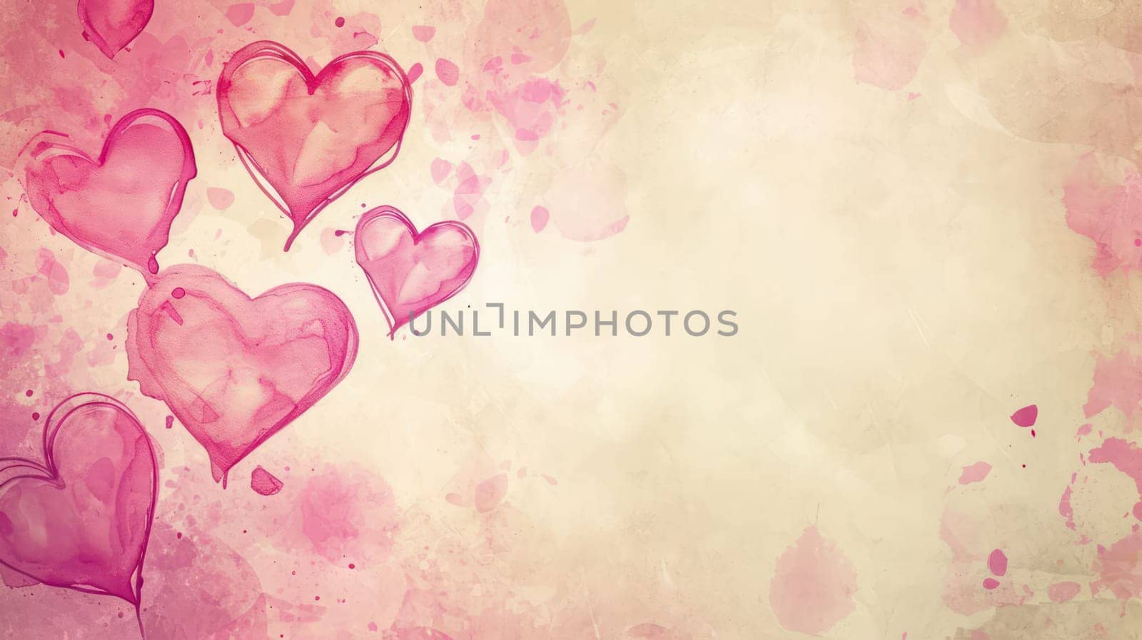 Water color valentine vintage background. Generative AI.