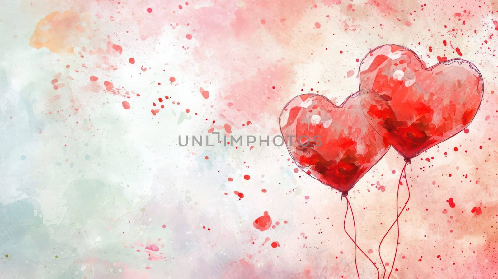 Water color valentine vintage background. Generative AI by golfmerrymaker