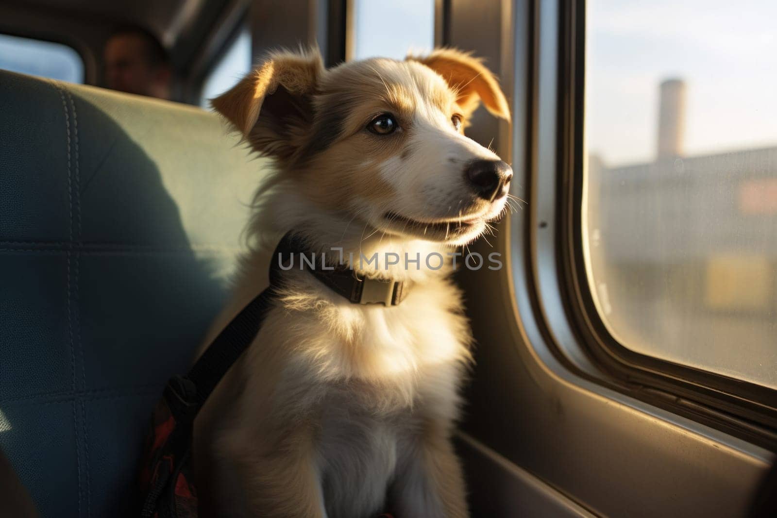 holiday vacation dog, travel with pet concept.