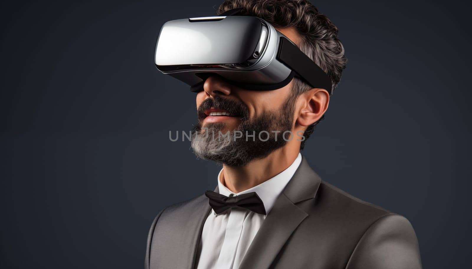 Man in VR glasses. High quality photo