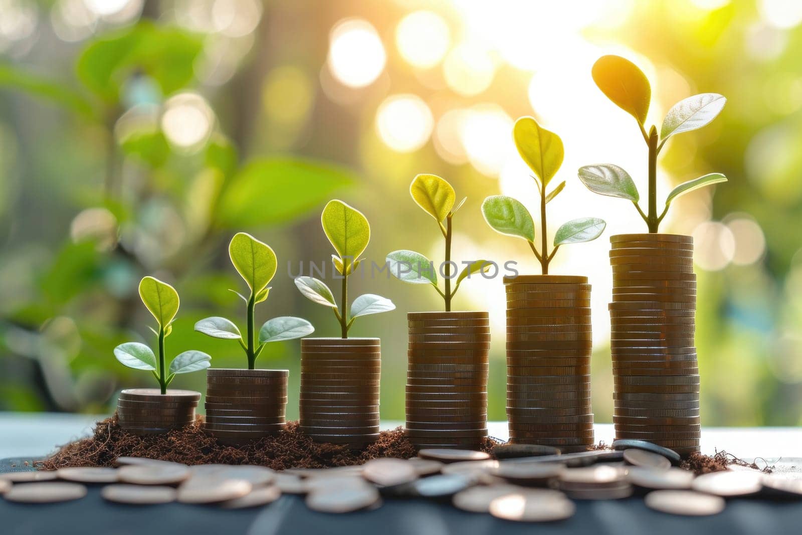 Stack of coins. Financial concept of savings, Investment wealth and prosperity, background banner.