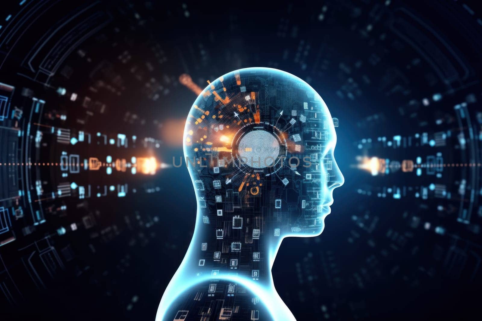 Artificial Intelligence processor wallpaper or background.