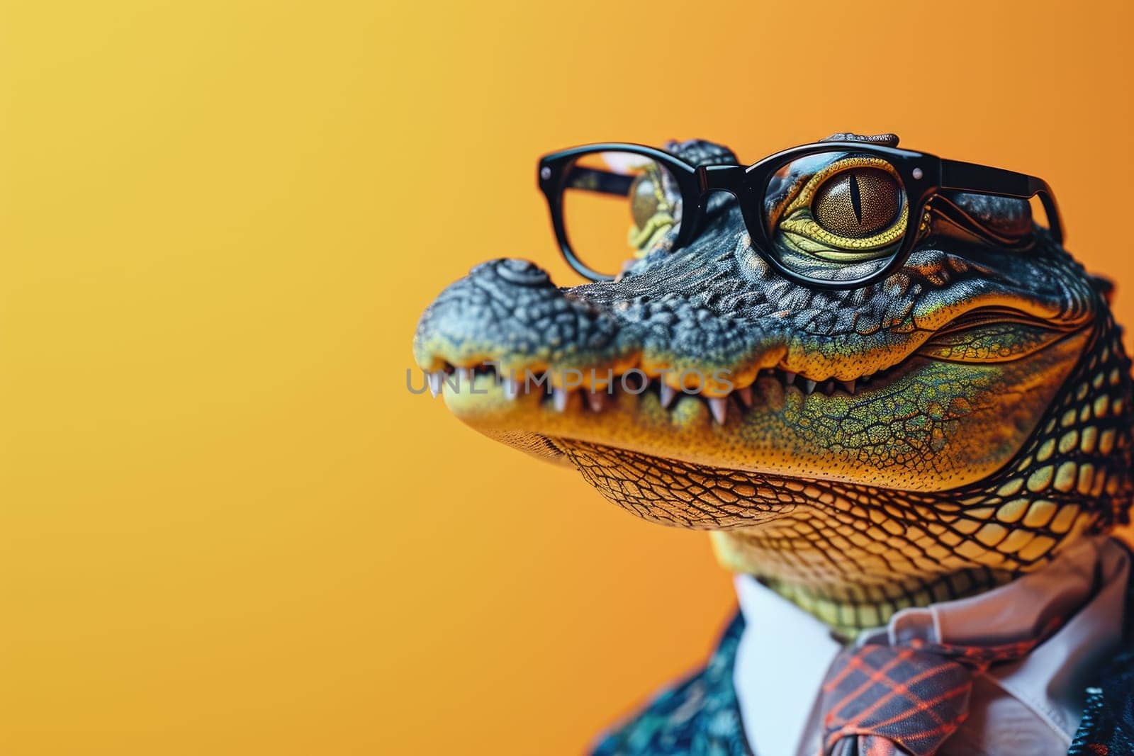 Stylish portrait of dressed up anthropomorphic animal themes, Funny pop art illustration.