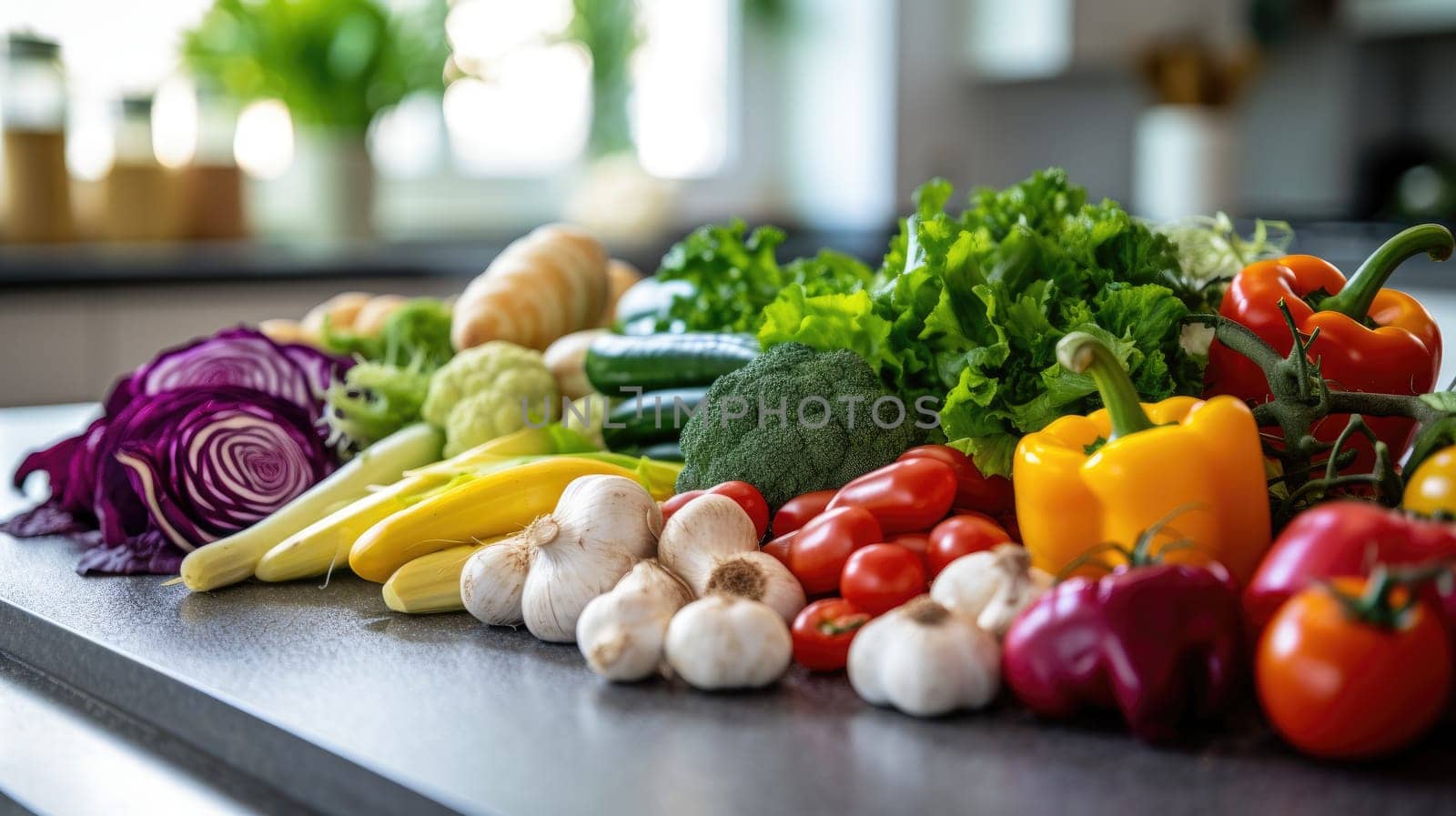 Healthy eating concept with fresh vegetables, Healthy Lifestyle, kitchen, Diet food, AI Generative.