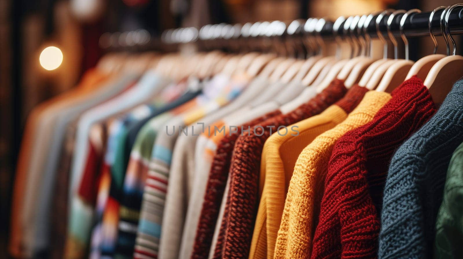 Clothing Fashion Store, Sweater Fashion Store, Cardigan Fashion Store, on hangers, AI Generative.
