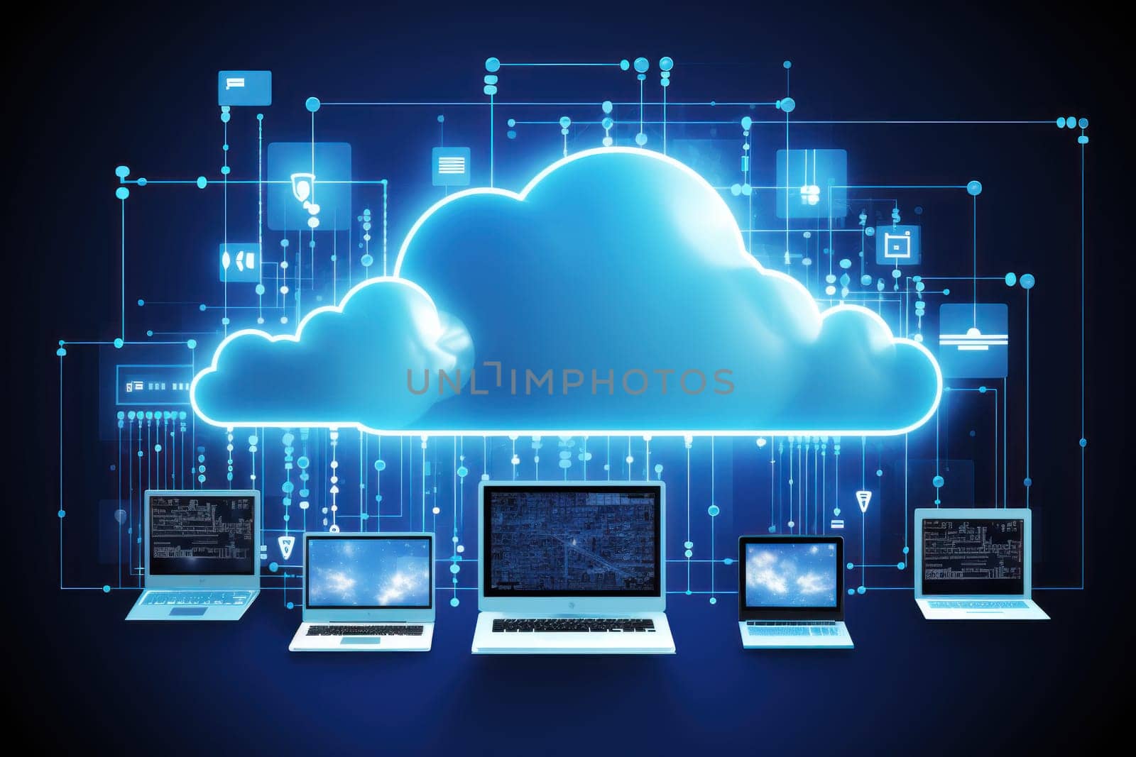 Cloud computing technology concept wallpaper.