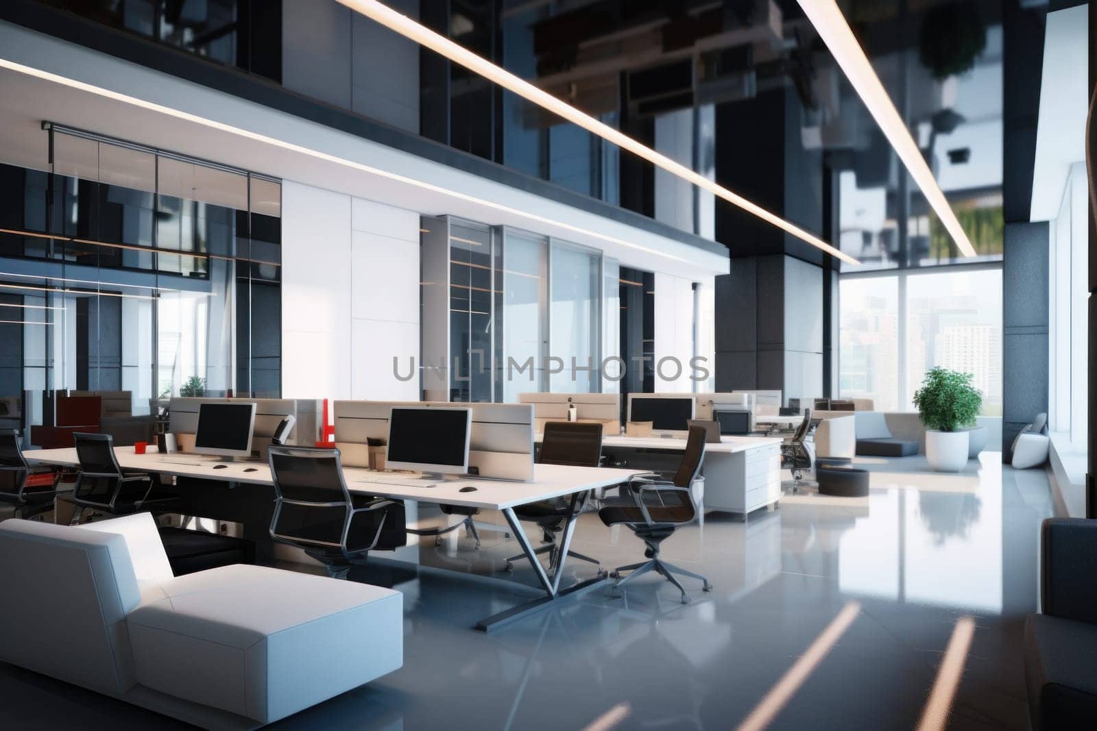 Photo of a sleek and modern corporate office interior.