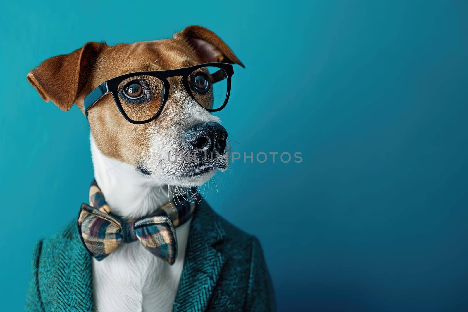 Stylish portrait of dressed up anthropomorphic animal themes, Funny pop art illustration.