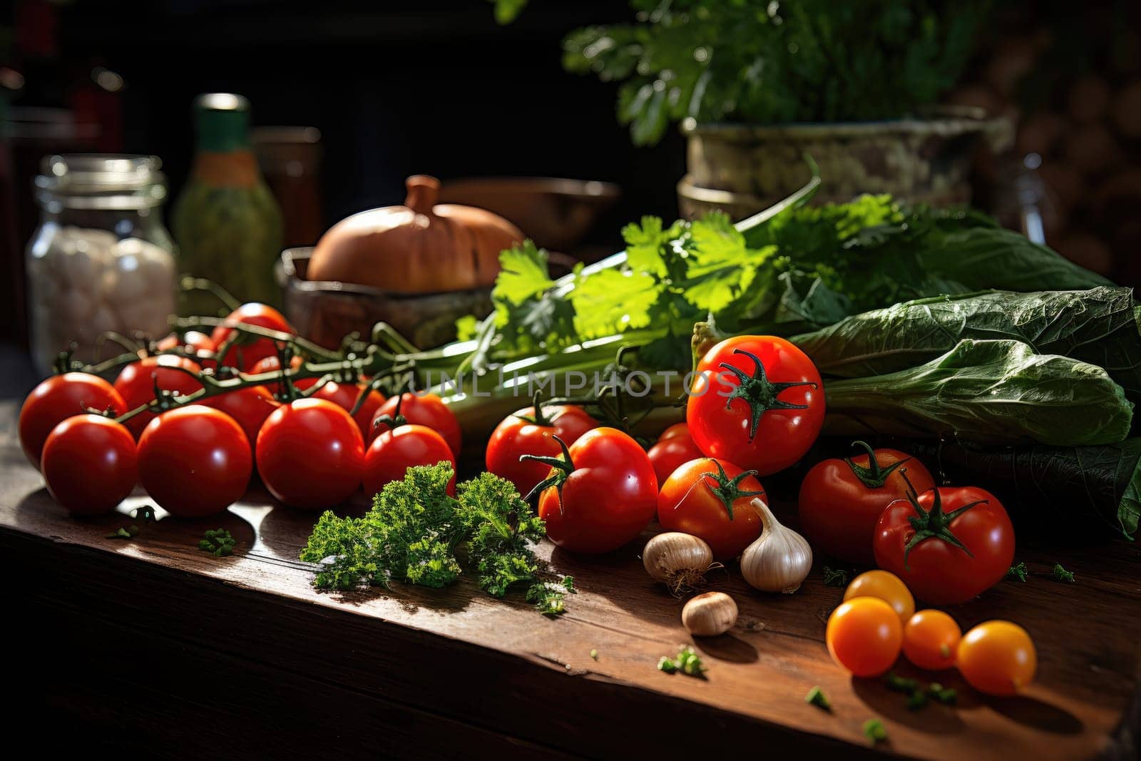 Healthy eating concept with fresh vegetables, Healthy Lifestyle, kitchen, Diet food, AI Generative.