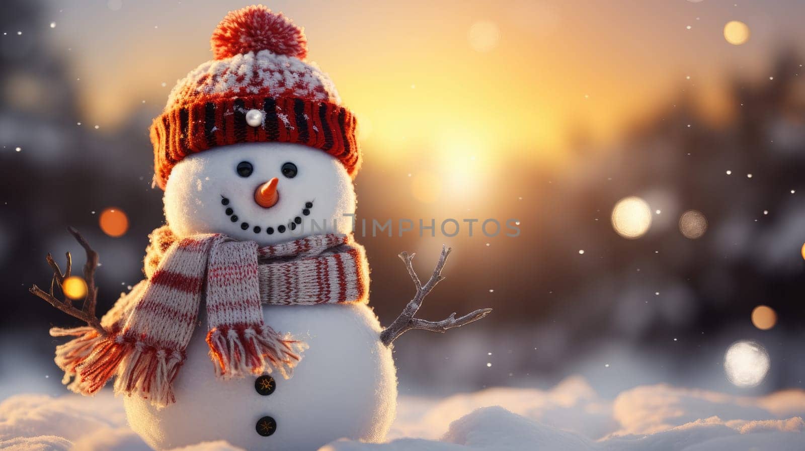 Winter snow background banner with copy space, Christmas, landscape, AI Generative.
