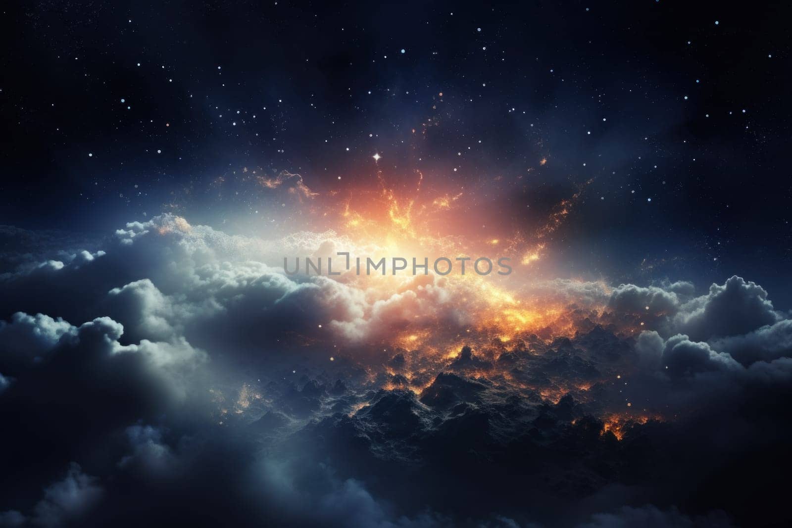 Photo of A nebula celestial object surrounded by cosmic clouds wallpaper.