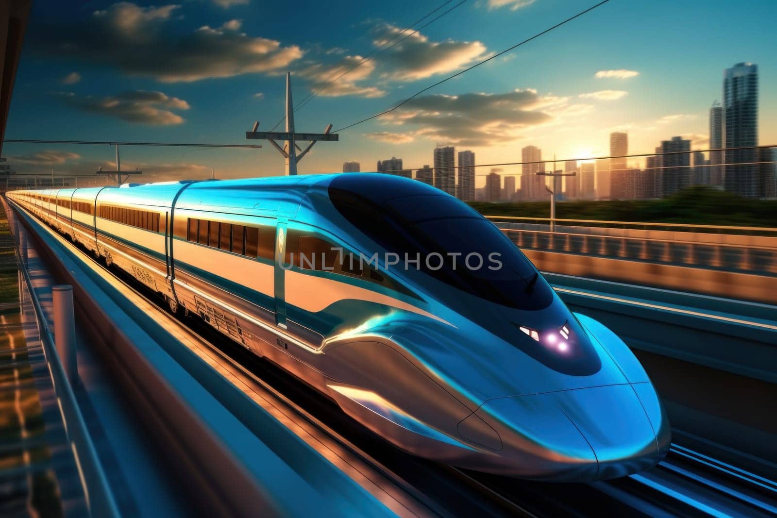 Photo of Futuristic and modern bullet train concept.
