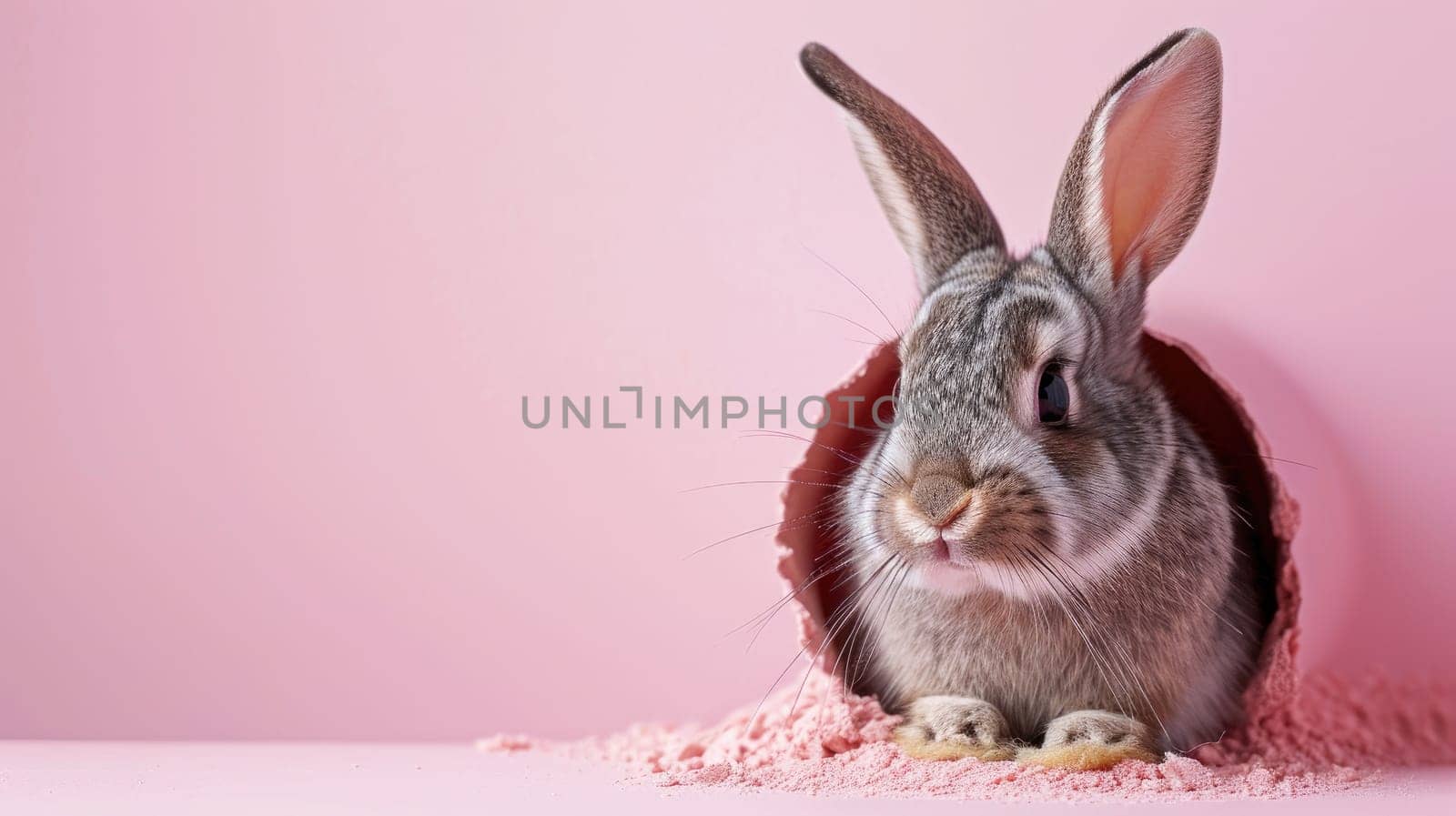 Adorable Easter Bunny With Easter Eggs, colorful Easter eggs, banner and wallpaper.