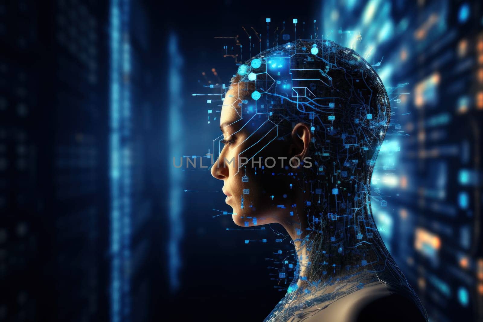 Artificial Intelligence processor wallpaper or background.