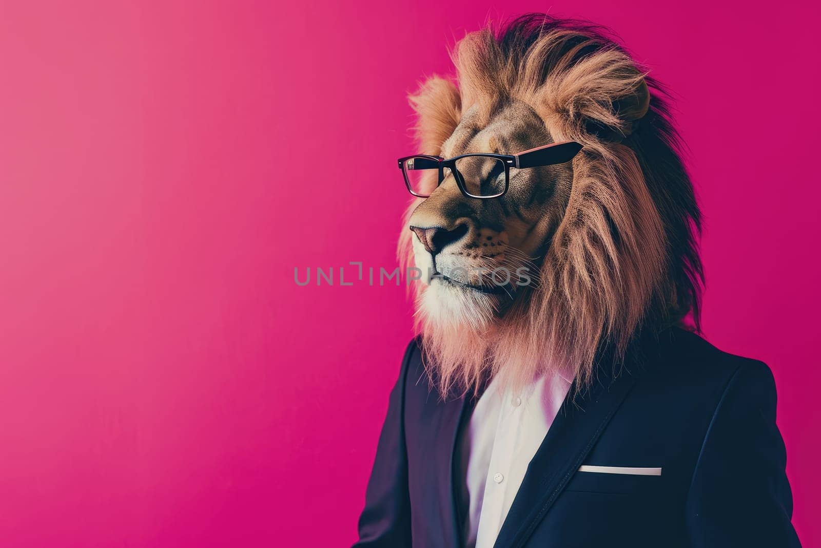Stylish portrait of dressed up anthropomorphic animal themes, Funny pop art illustration.