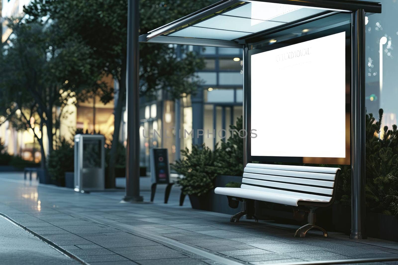 Outdoor white blank empty advertising mockup for advertising.