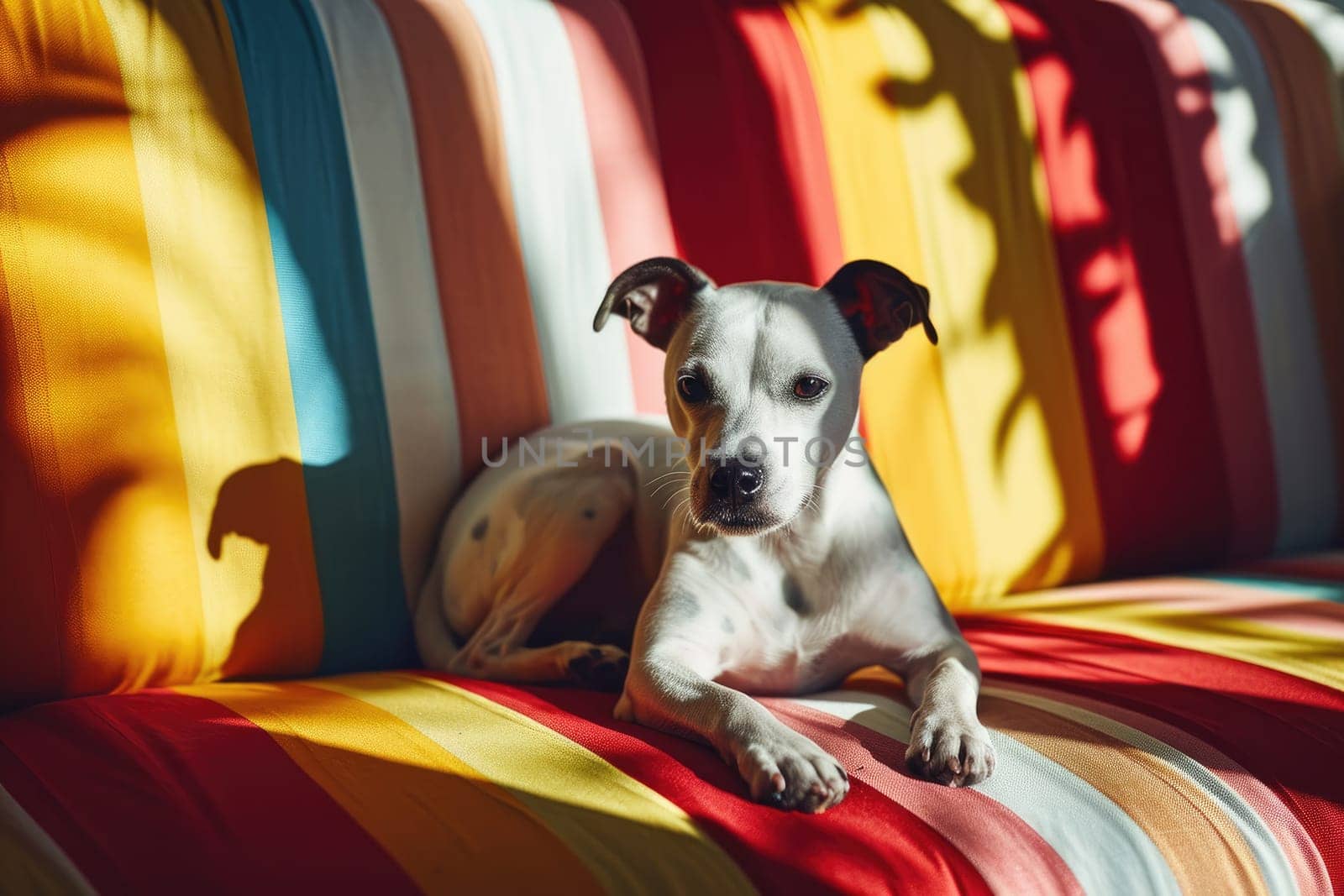 Portrait of a dog in pop art style, vintage style.