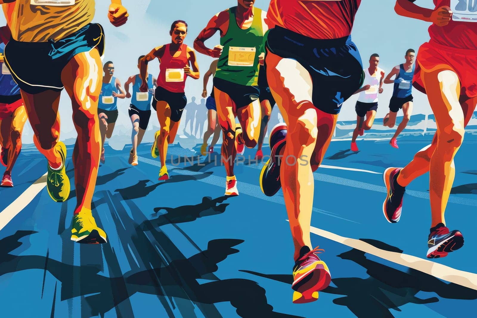 Running poster, Colorful Running marathon poster, sport and activity background.