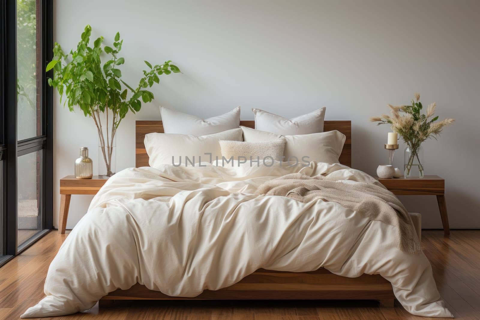 Photo of Plain Cream soft Modern king bed by nijieimu