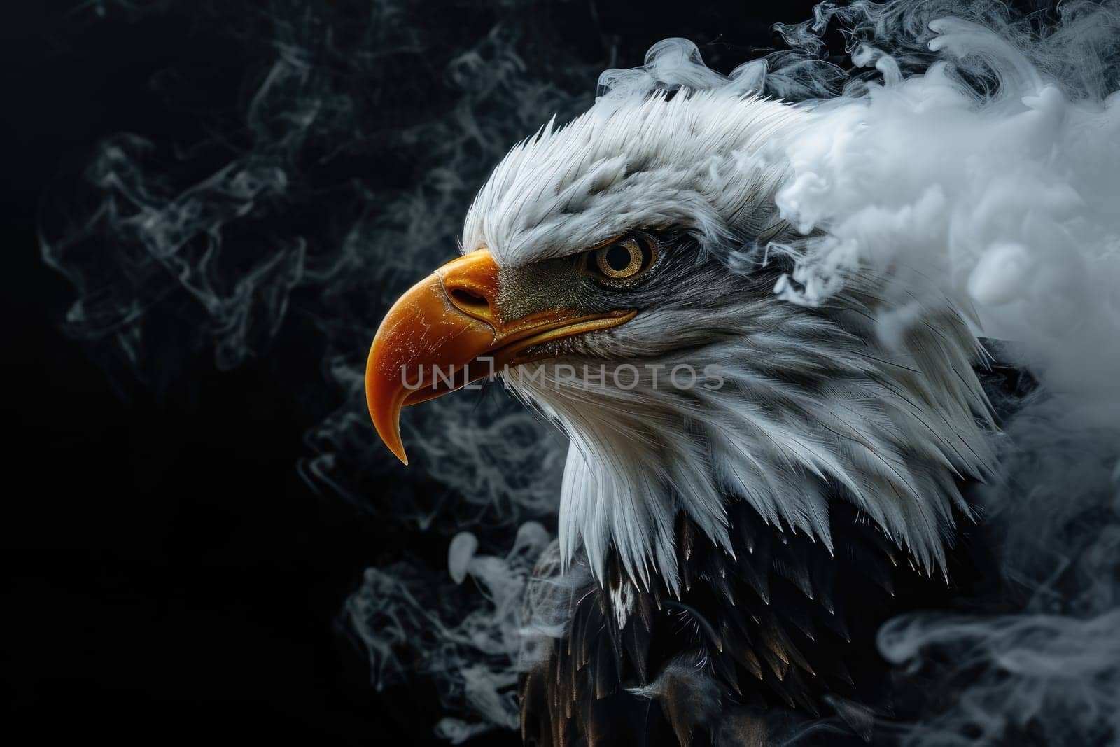 eagle on smoke background, eagle fantasy art background.