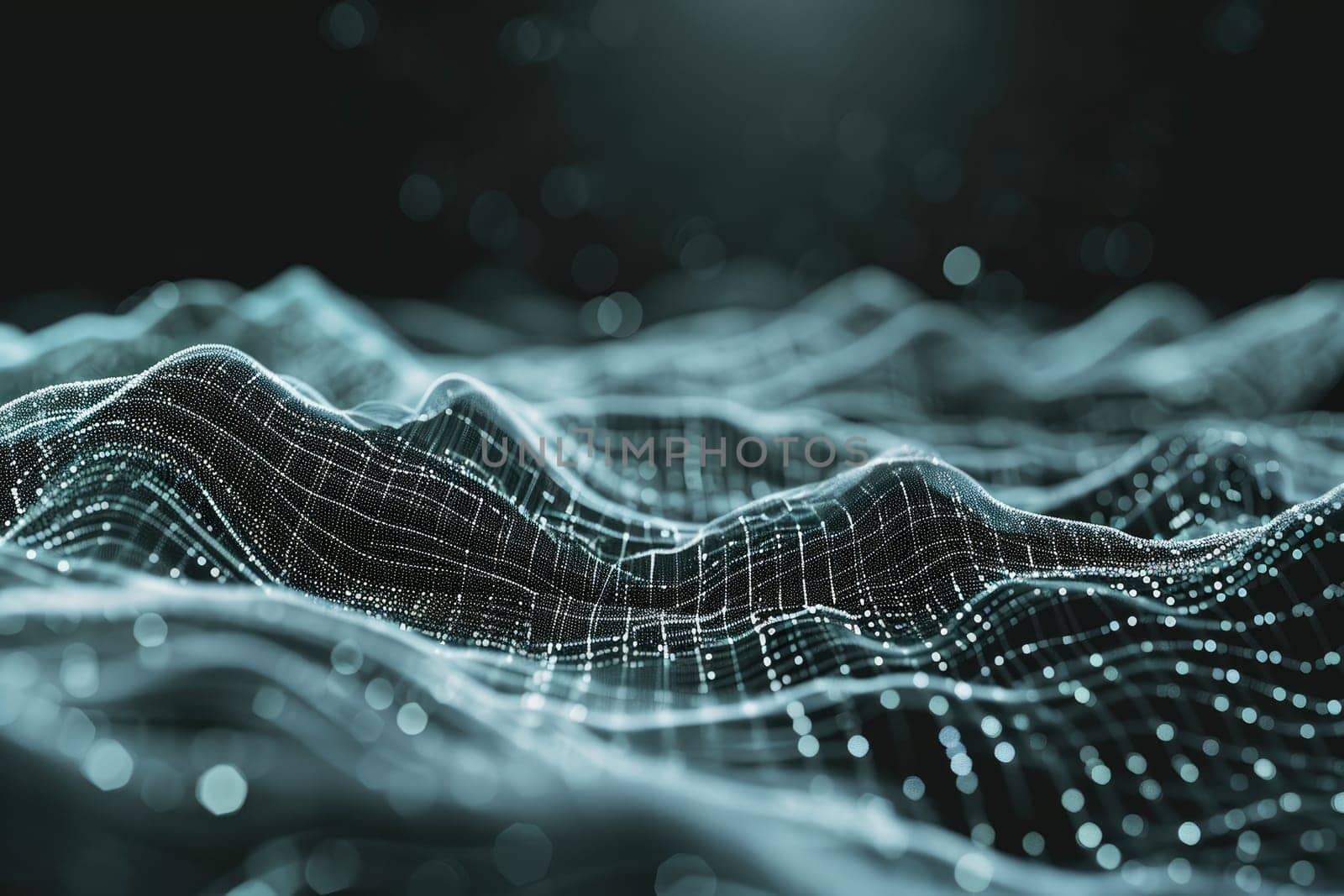 Abstract background of mountain wireframe landscape. Futuristic background.
