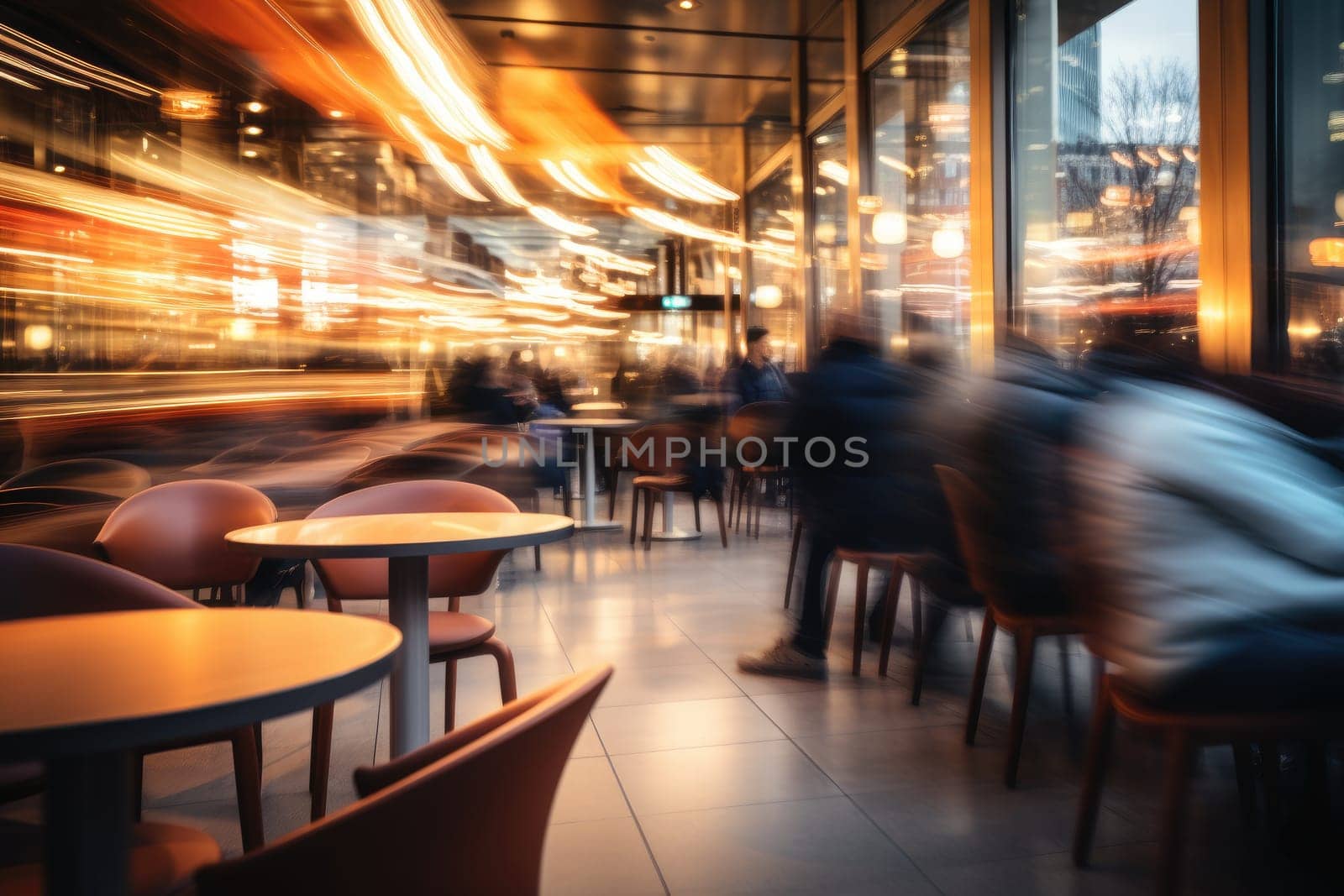 Soft of blurred people meeting at table. Abstract blurred office interior space background.