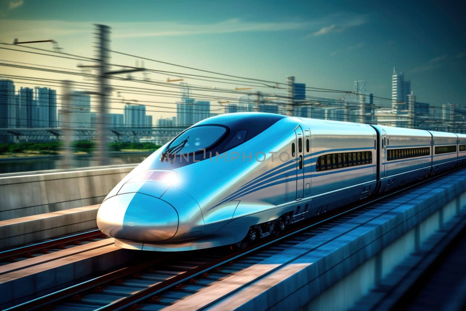 Photo of Futuristic and modern bullet train concept.