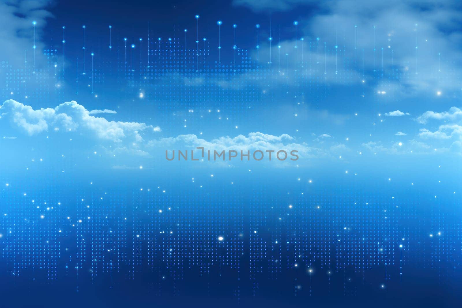 Digital matrix theme light blue sky and clouds backgrounds by nijieimu