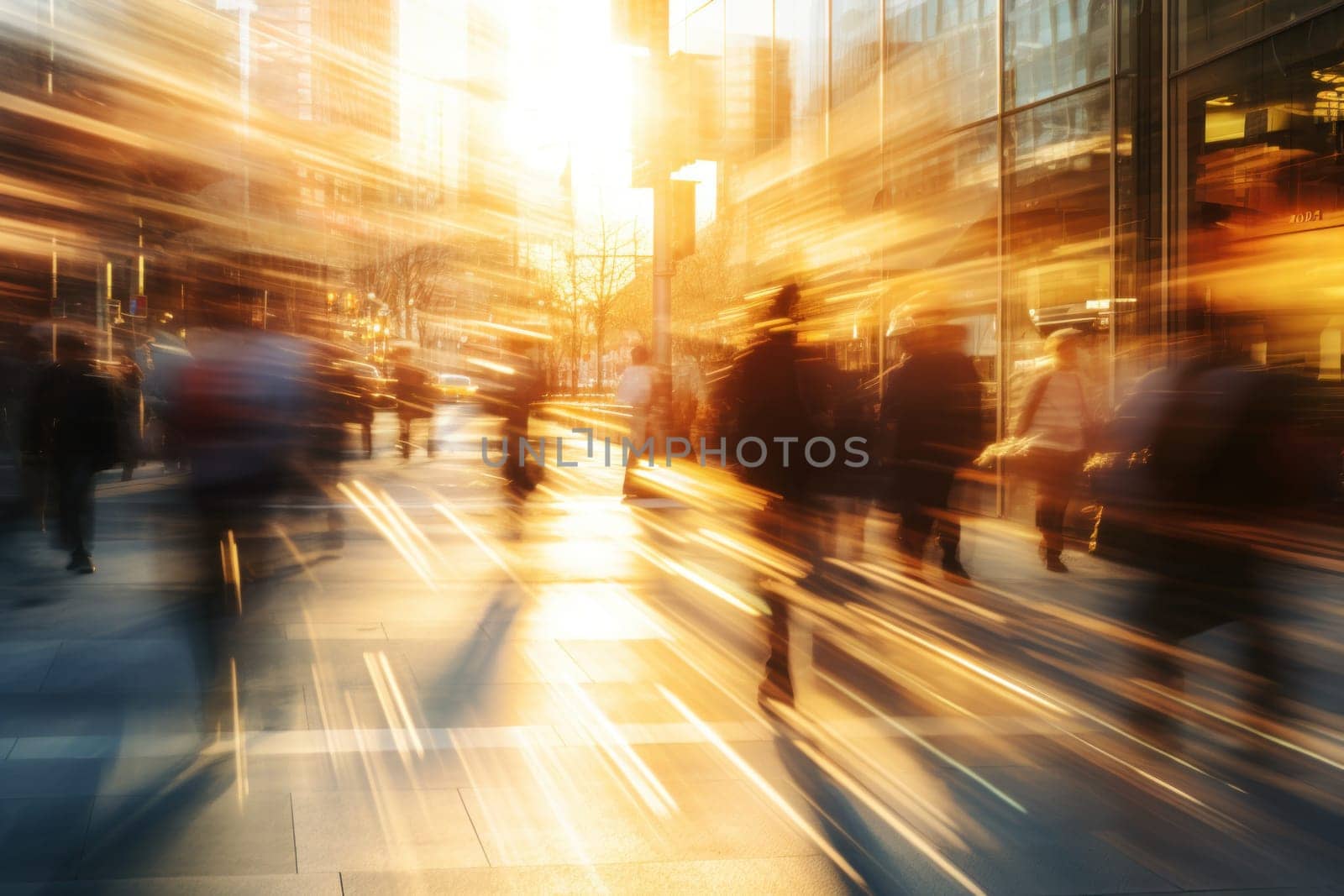 Photo of Motion blur of people commuting in busy street.