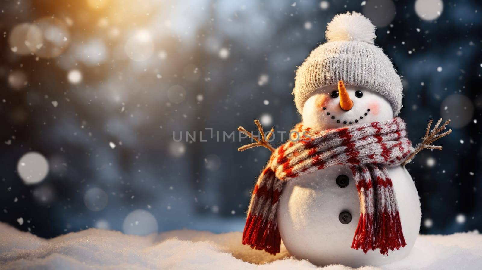 Winter snow background banner with copy space, Christmas, landscape, AI Generative.
