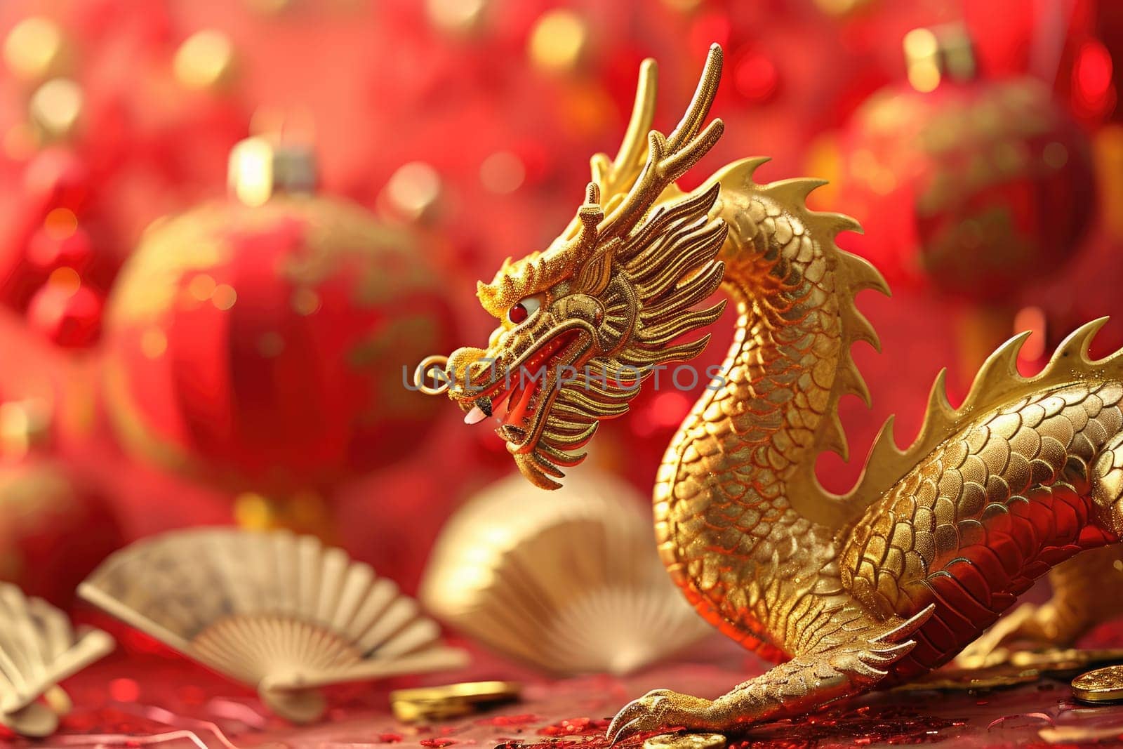 Happy Chinese new year, Dragon Zodiac, Chinese golden dragon, greeting cards and banners.