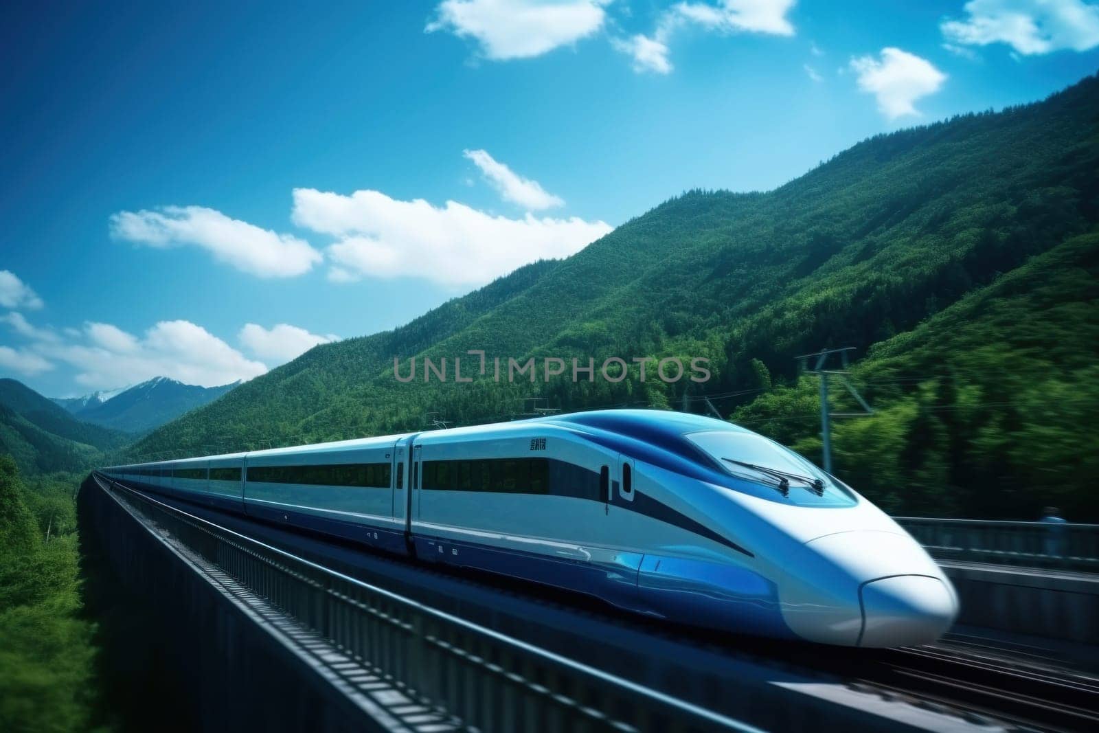 Photo of Futuristic and modern bullet train concept.