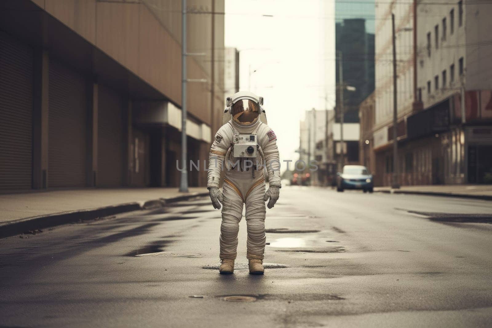 Photo of Astronaut in the urban environment.