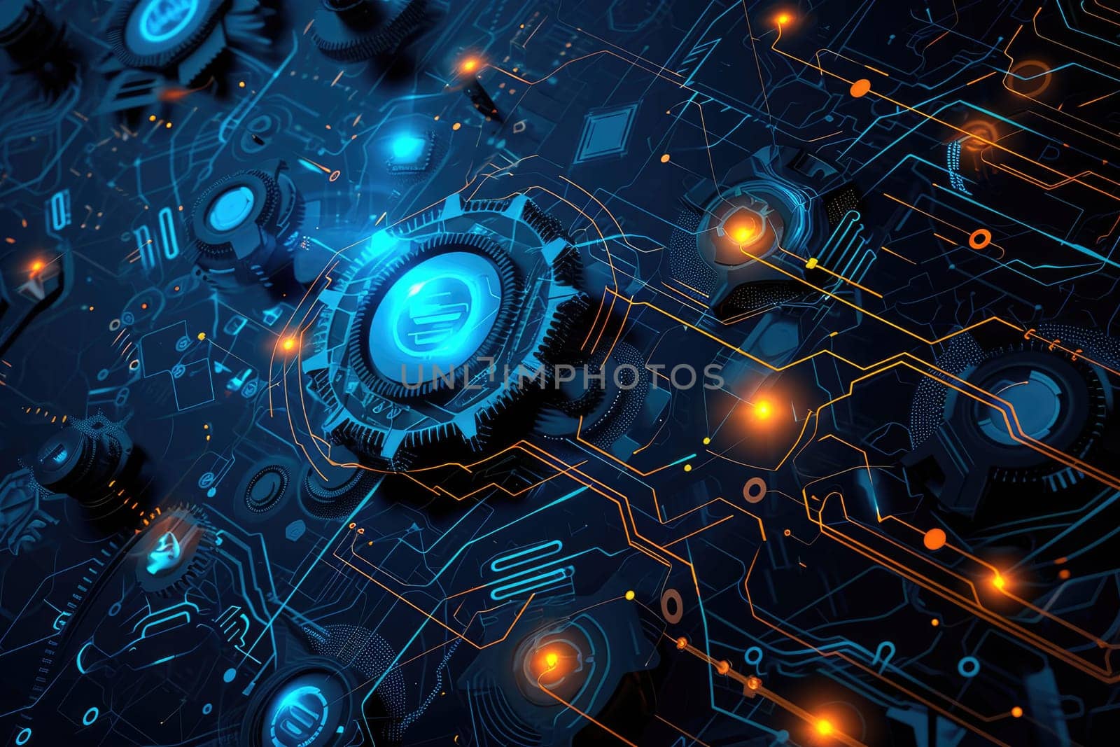 gear wheel, Abstract background gear technology, Digital technology and engineering background by nijieimu