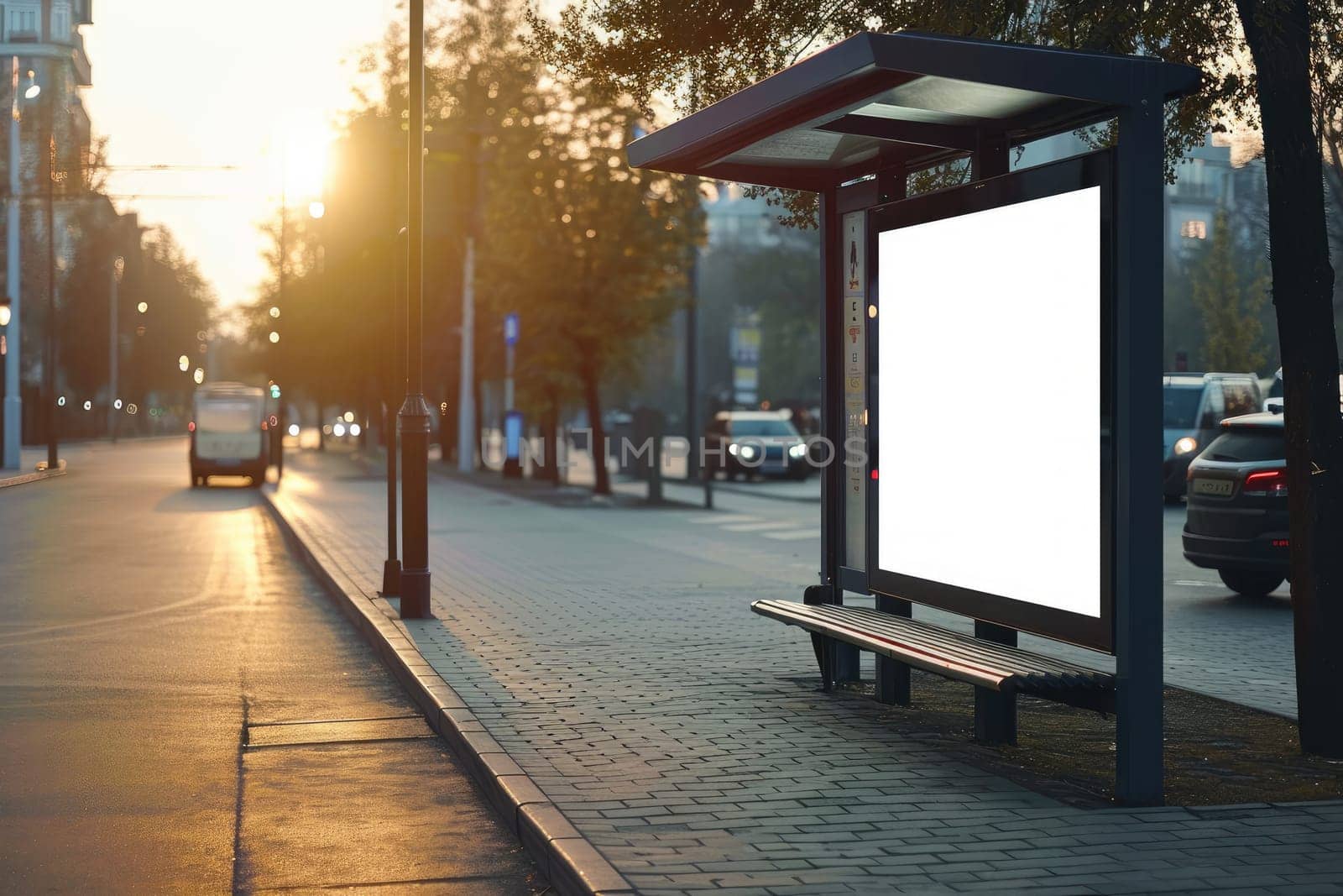 Outdoor white blank empty advertising mockup for advertising by nijieimu