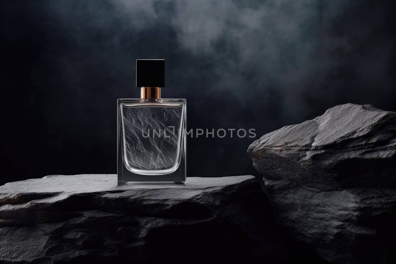 Mockup of perfume bottle, fashion cosmetic, Stylish Perfume banner, AI Generative by nijieimu