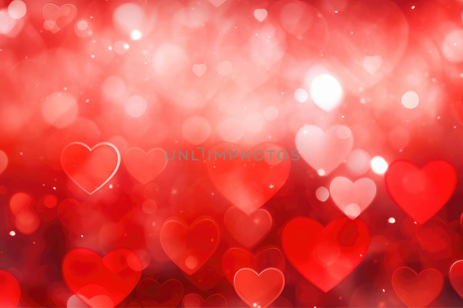 Valentines day background banner with LOVE Heart, Love background, AI Generative by nijieimu