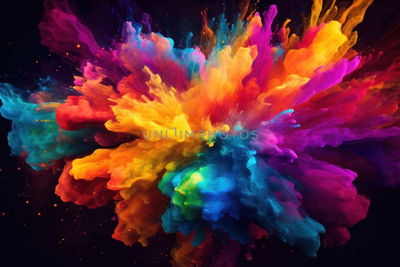 Radial Colored Cosmic Explosion Speed Motion Abstract on Black Background.